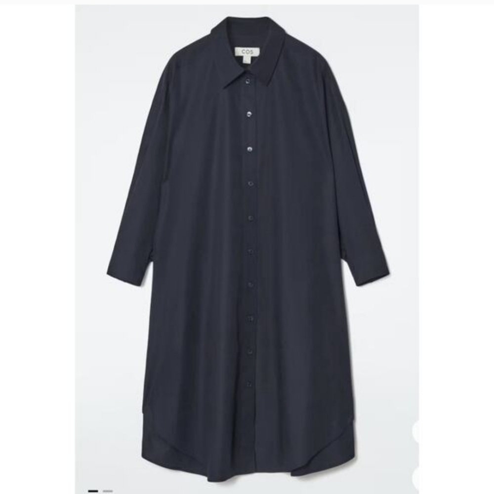 COS Womens Black Button Front Collared Dress Size 2